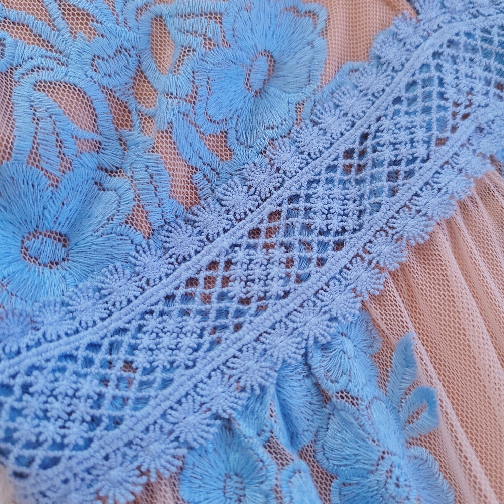 Free People x For Love & Lemons Fairycore Temecula Sheer Mesh Lace Maxi… - Picture 5 of 13